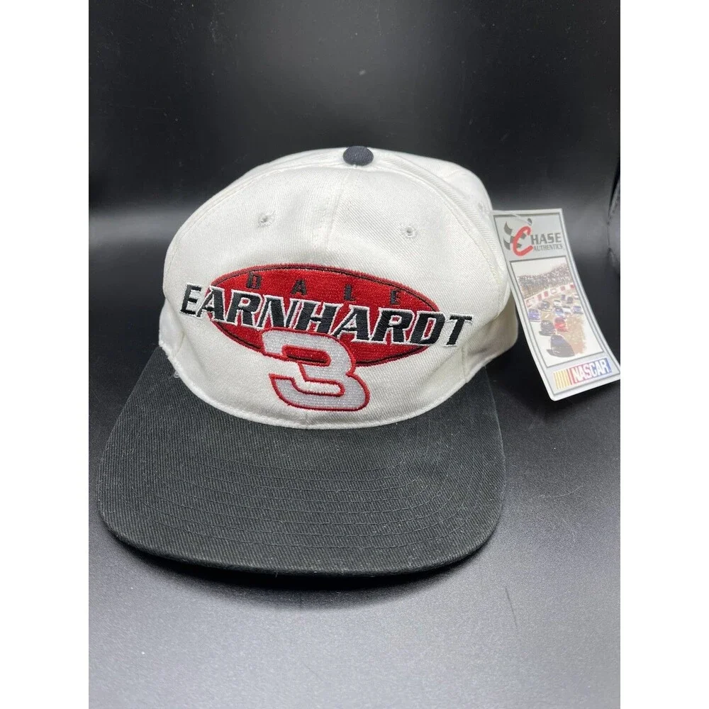 VTG 1996 Nutmeg Mills Chase Authentic Dale Earnhardt 3 NASCAR White Baseball Hat